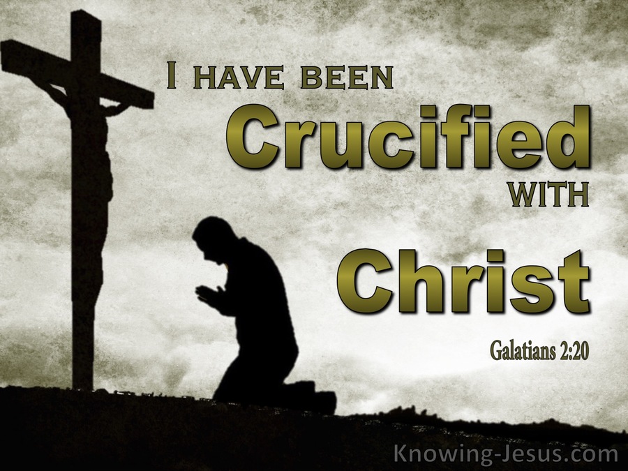 Galatians 2:20 I Have Been Crucified With Christ (gray)